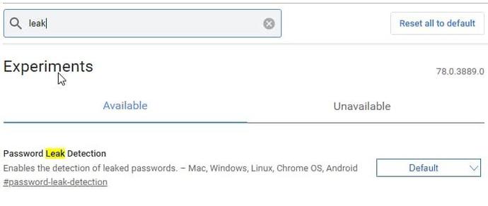 Chrome 78 Canary新版本：集成了网络上已泄露密码的检测功能！