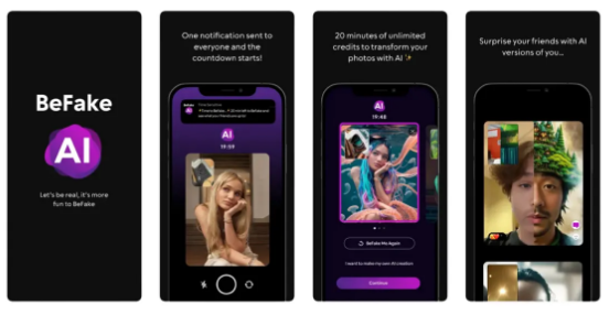 新的“BeFake”社交媒体应用程序鼓励用户用人工智能改造他们的照片