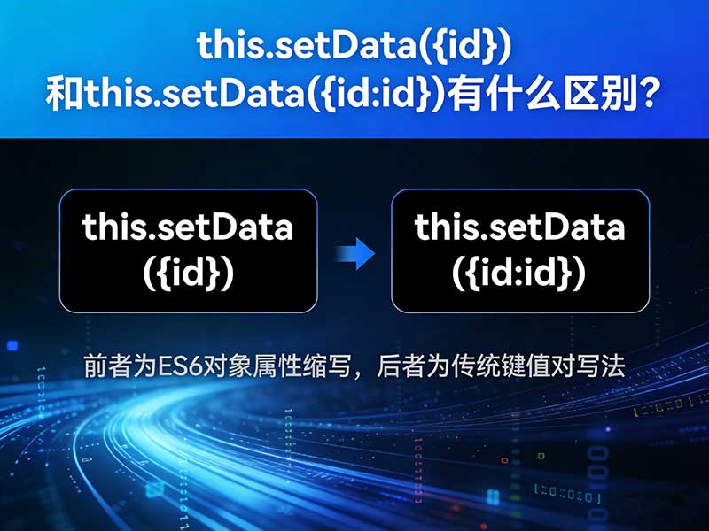this.setData({id})和this.setData({id:id})有什么区别？