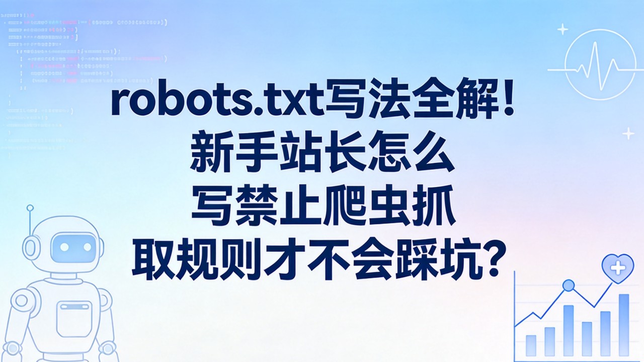 robots.txt 写法全解!新手站长怎么写禁止爬虫抓取规则才不会踩坑? 新手站长怎么写禁止爬虫抓取规则才不会踩坑